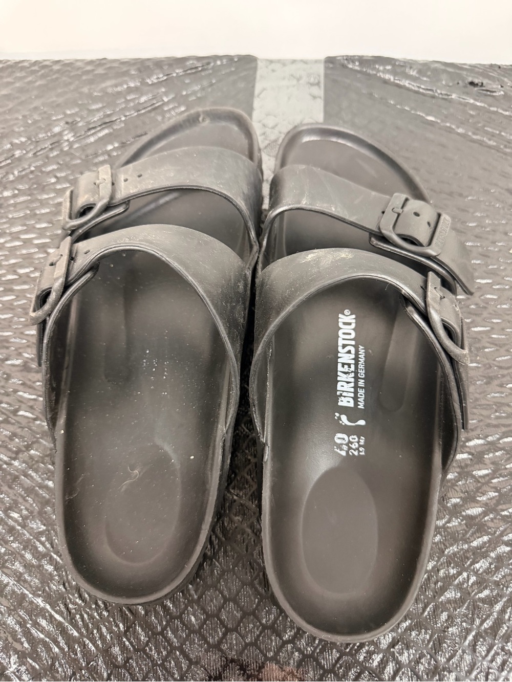 Birkenstock Black Two-Strap Slide Sandals